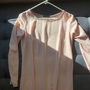 American Apparel Pink Crepe Long Sleeve Dress